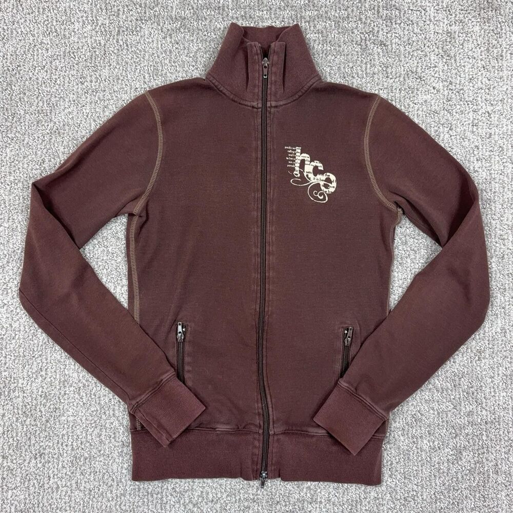 Y2K Hollister HCO Jacket Juniors Large Brown Full Zip Surf Beach 00s Vintage